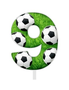 Full Colour Taarttopper op Maat: Voetbal Groen Cijfer Enkel