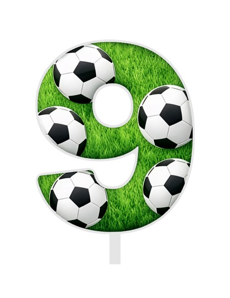 Full Colour Taarttopper op Maat: Voetbal Groen Cijfer Enkel