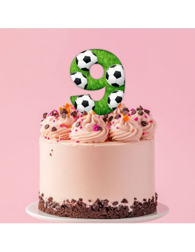 Full Colour Taarttopper op Maat: Voetbal Groen Cijfer Enkel