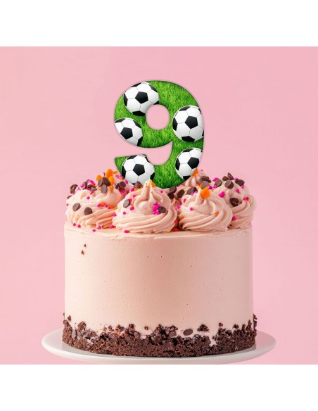 Full Colour Taarttopper op Maat: Voetbal Groen Cijfer Enkel