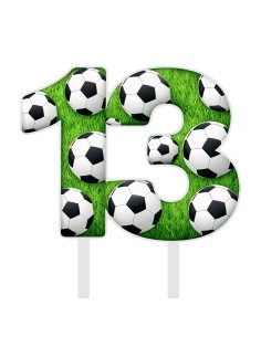 Full Colour Taarttopper op Maat: VoetbalGroen Cijfers Dubbel