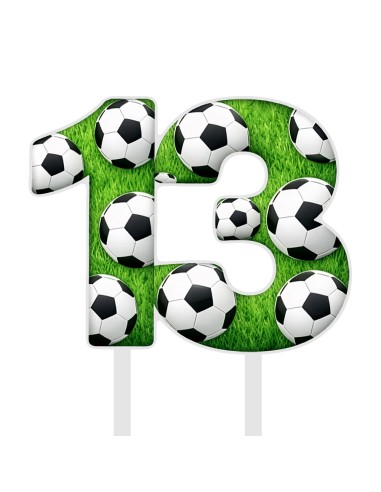 Full Colour Taarttopper op Maat: VoetbalGroen Cijfers Dubbel