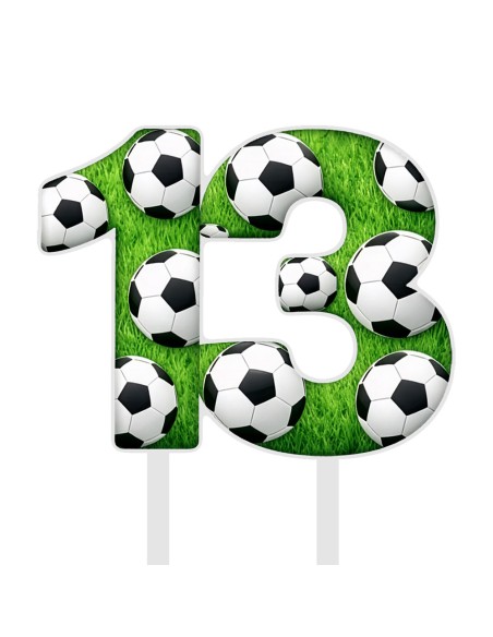 Full Colour Taarttopper op Maat: VoetbalGroen Cijfers Dubbel