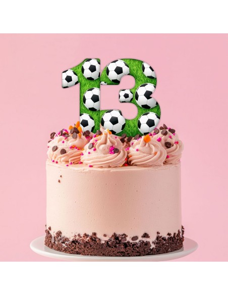 Full Colour Taarttopper op Maat: VoetbalGroen Cijfers Dubbel