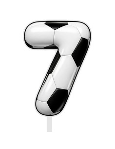 Full Colour Taarttopper op Maat: Voetbal - Cijfer Enkel