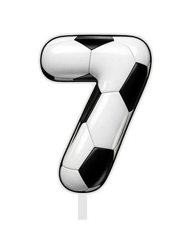 Full Colour Taarttopper op Maat: Voetbal - Cijfer Enkel