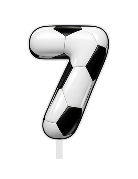 Full Colour Taarttopper op Maat: Voetbal - Cijfer Enkel