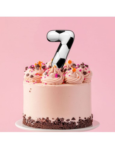 Full Colour Taarttopper op Maat: Voetbal - Cijfer Enkel