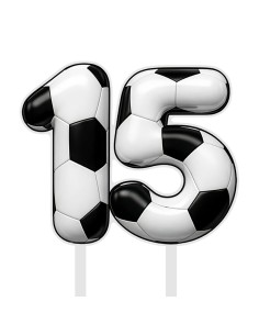 Full Colour Taarttopper op Maat: Voetbal - Cijfers Dubbel