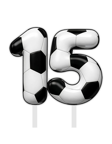 Full Colour Taarttopper op Maat: Voetbal - Cijfers Dubbel