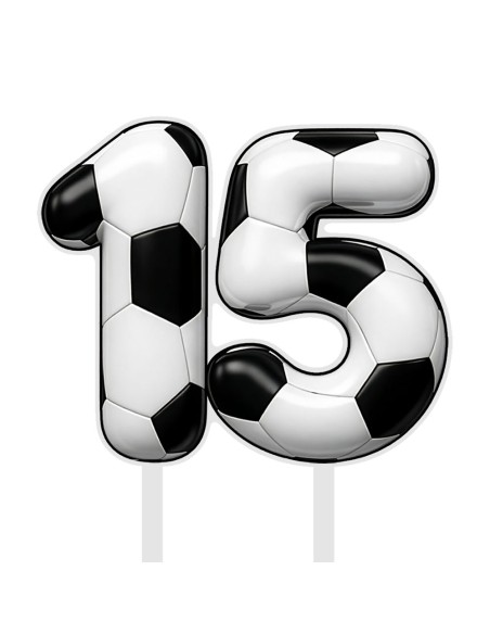 Full Colour Taarttopper op Maat: Voetbal - Cijfers Dubbel