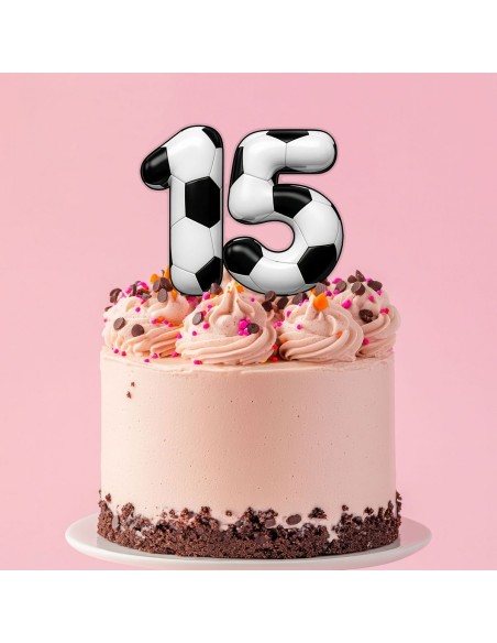 Full Colour Taarttopper op Maat: Voetbal - Cijfers Dubbel