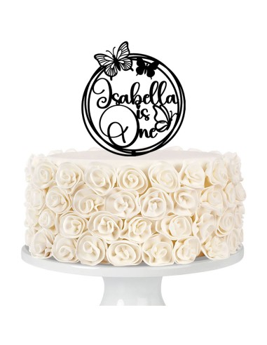 Taarttopper op Maat: Vlinder Rond met Naam