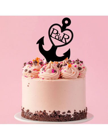 Taarttopper op Maat: Anker met Voorletters