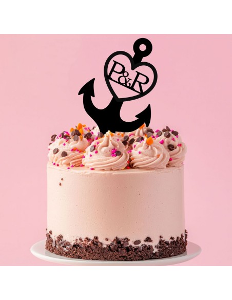 Taarttopper op Maat: Anker met Voorletters