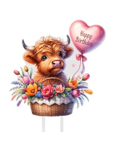 Full Colour Taarttopper op Maat: Happy Birthday Hooglander
