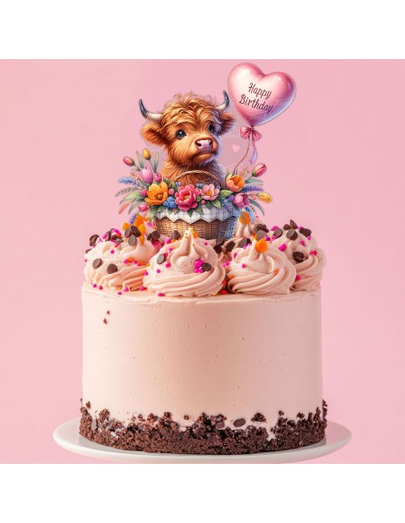 Full Colour Taarttopper op Maat: Happy Birthday Hooglander