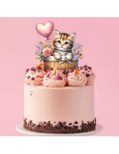 Full Colour Taarttopper op Maat: Happy Birthday Kat 2