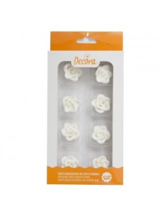Decora Suikerbloemen Rozen Wit Small -8st-