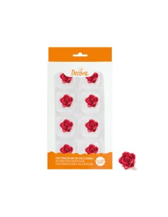 Decora Suikerbloemen Rozen Rood Small -8st-