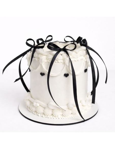 CakeDeco Taarttopper Strikjes Zwart -10st-