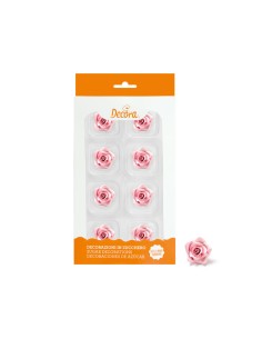 Decora Suikerbloemen Rozen Roze Small -8st- 
