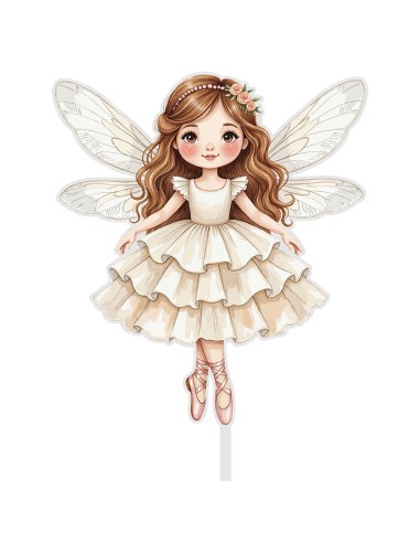 Full Colour Taarttopper op Maat: Elfje Beige