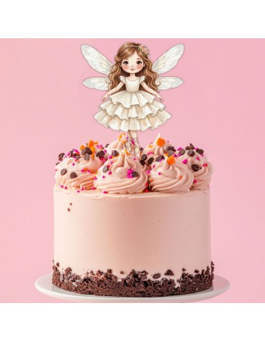 Full Colour Taarttopper op Maat: Elfje Beige