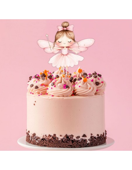 Full Colour Taarttopper op Maat: Elfje Roze