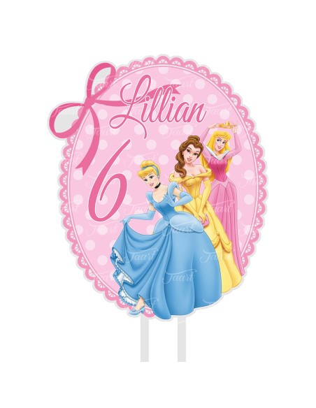 Full Colour Taarttopper op Maat: Prinsessen 3