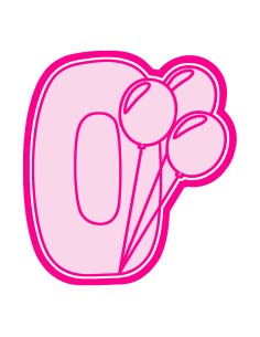 3D Uitsteker op Maat: Cijfer 0 met Ballonnen