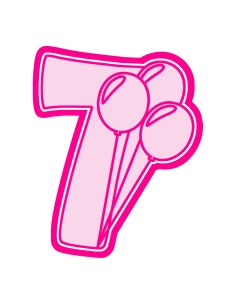 3D Uitsteker op Maat: Cijfer 7 met Ballonnen