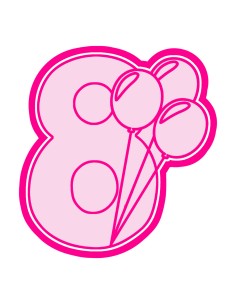 3D Uitsteker op Maat: Cijfer 8 met Ballonnen