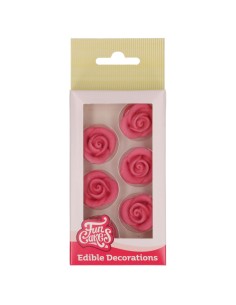 FunCakes Fondant Decoratie Rozen Roze -6st-
