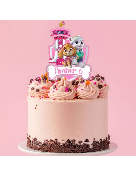 Full Colour Taarttopper op Maat: Paw Patrol Girls