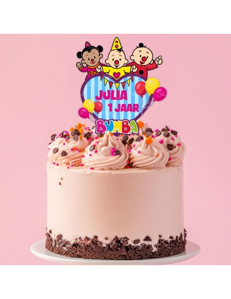 Full Colour Taarttopper op Maat: Clown Hart