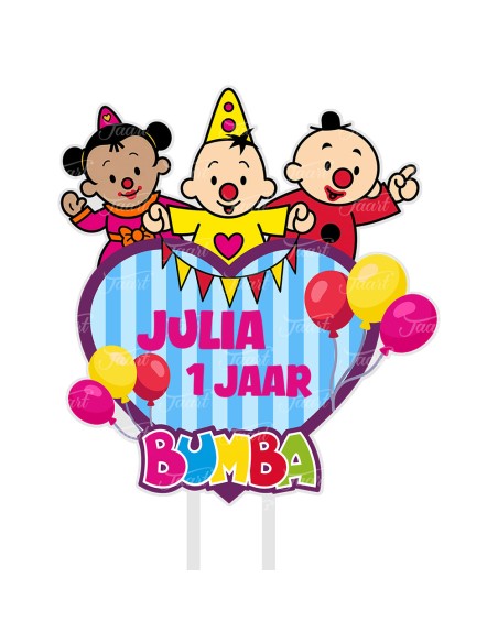 Full Colour Taarttopper op Maat: Clown Hart