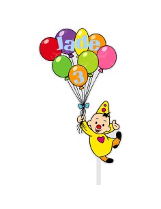 Full Colour Taarttopper op Maat: Clown met Ballonnen