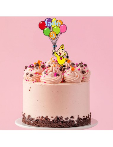 Full Colour Taarttopper op Maat: Clown met Ballonnen