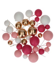 Simply Making Decoratieve Ballen Set Fuchsia/Roze/Wit/Goud