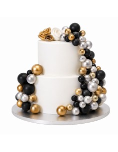 Simply Making Decoratieve Ballen Set Zwart/Zilver/Goud -32st 2