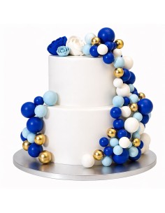 Simply Making Decoratieve Ballen Set Blauw/Wit/Goud -32st- 2
