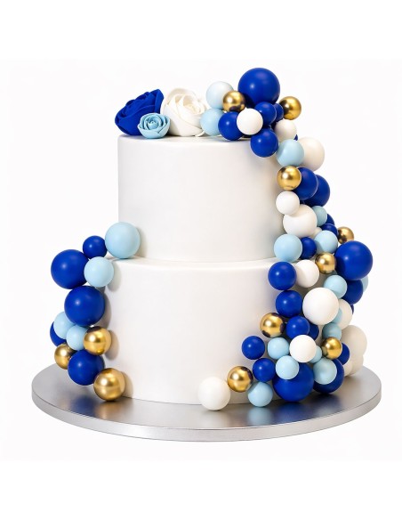 Simply Making Decoratieve Ballen Set Blauw/Wit/Goud -32st-