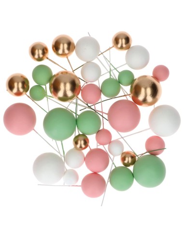 Simply Making Decoratieve Ballen Set Roze/Groen/Goud -32st-