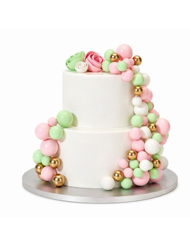 Simply Making Decoratieve Ballen Set Roze/Groen/Goud -32st-