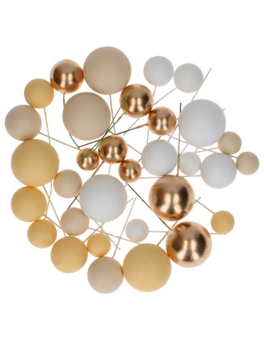 Simply Making Decoratieve Ballen Set Geel/Wit/Goud -32st-