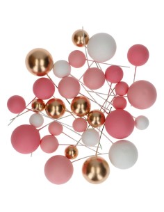 Simply Making Decoratieve Ballen Set Roze/Wit/Goud -32st-