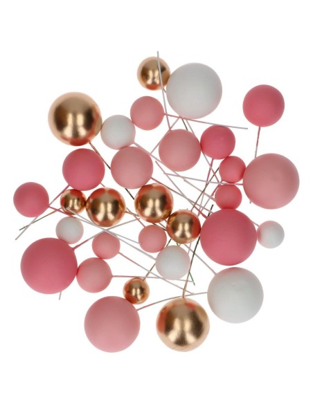 Simply Making Decoratieve Ballen Set Roze/Wit/Goud -32st-