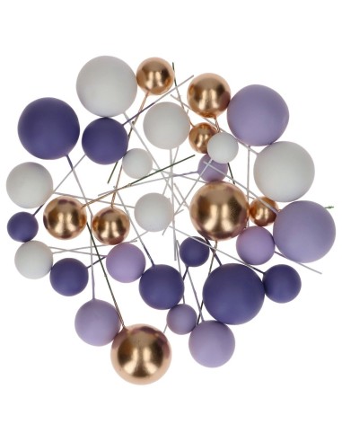 Simply Making Decoratieve Ballen Set Lila/Wit/Goud -32st-