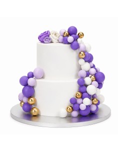 Simply Making Decoratieve Ballen Set Lila/Wit/Goud -32st-